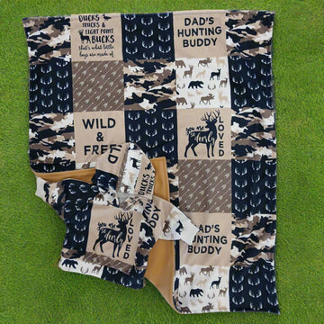 Minky Woodland Ducks & Trucks Blanket and Sweatshirt Set