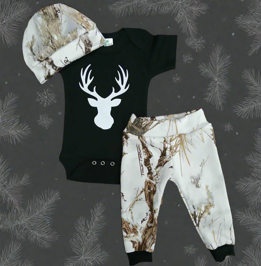 White Buck Girl Boy Option MC2 Snow Pant & Hat Set
