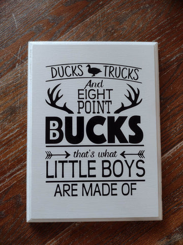 Ducks & Trucks Wood Sign