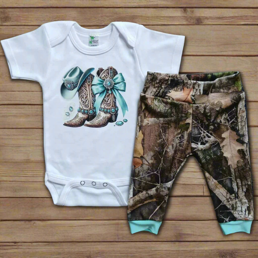 Cow Girl Boots Pant Set