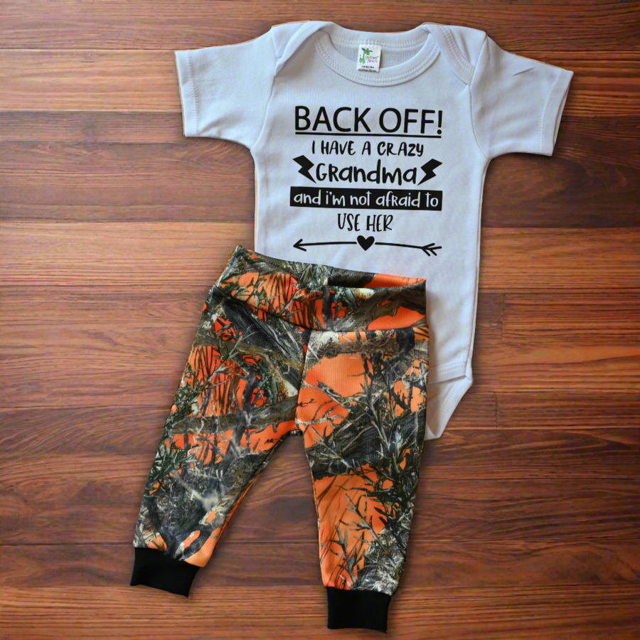 Back Off I Have A Crazy Grandma Bodysuit-With Pant Option
