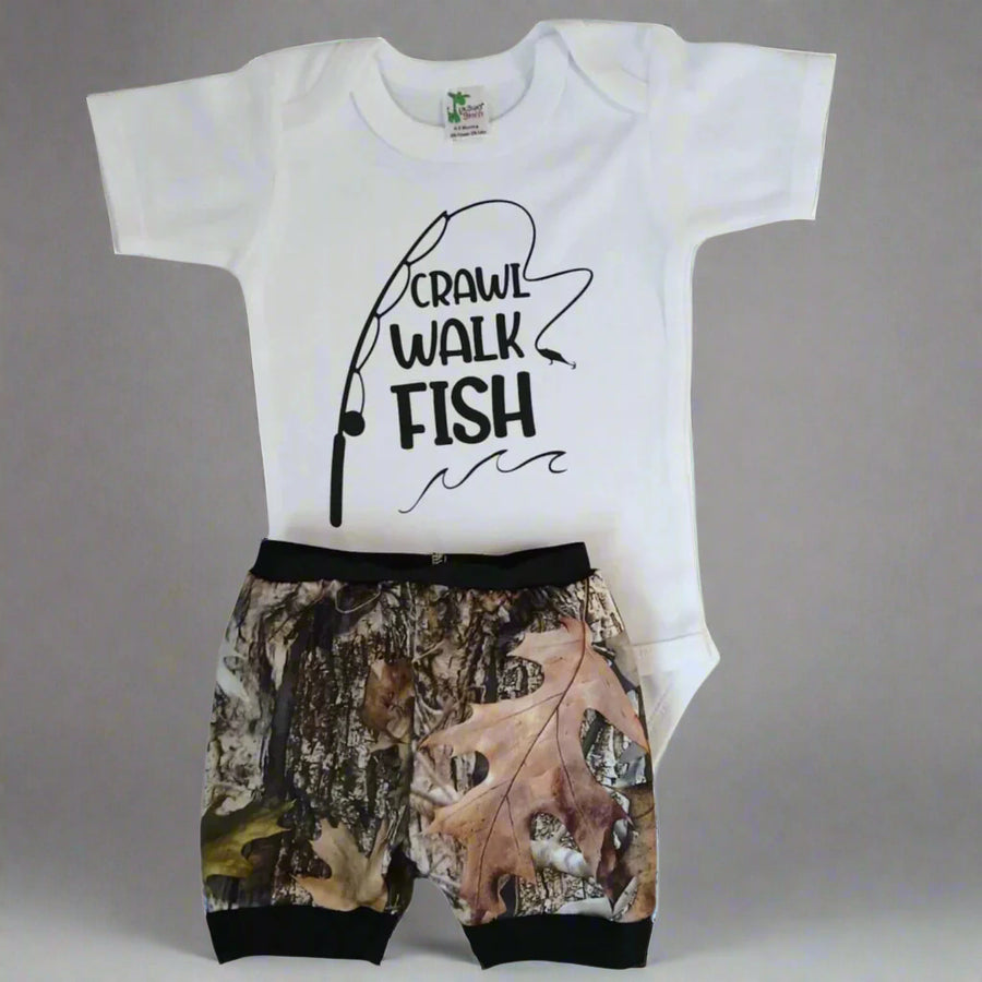 Crawl Walk Fish 2 Piece Short Set