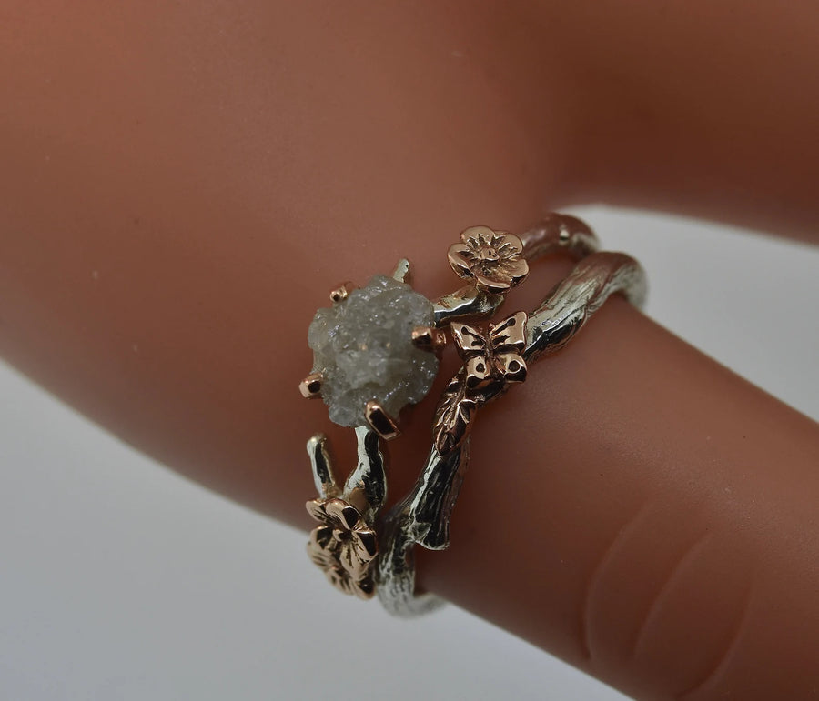 Cherry Branch Sterling Engagement Ring Set