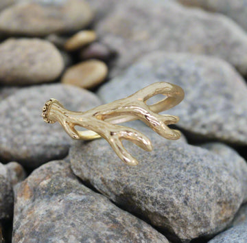 Antler 2, twig ring, antler ring, silver antler ring, gold antler ring