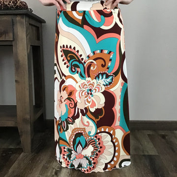 Large Print Floral Skirt