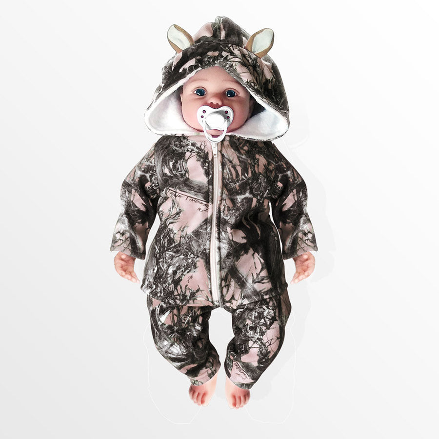 Baby Camo Hooded Jacket and Pants with Ears 