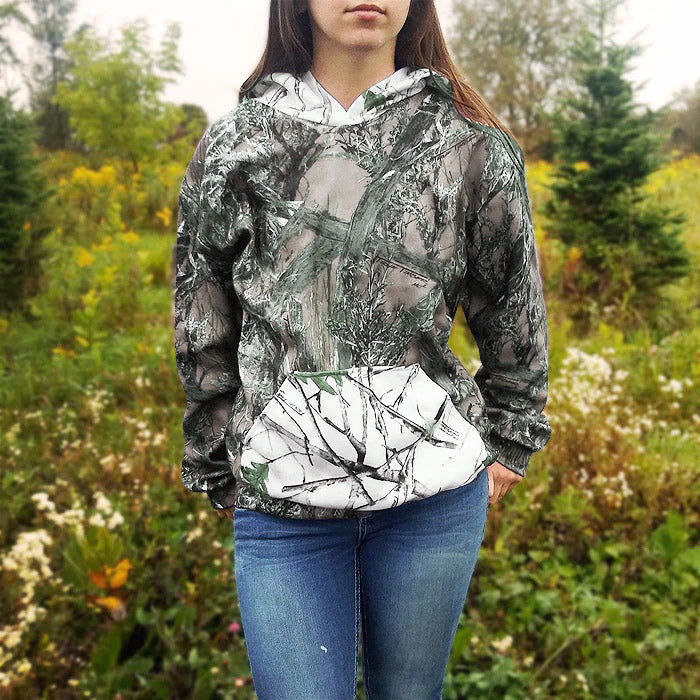 Women's Hooded Camo Sweatshirt Natural